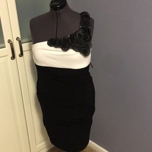 Black and White Single Strap Dress